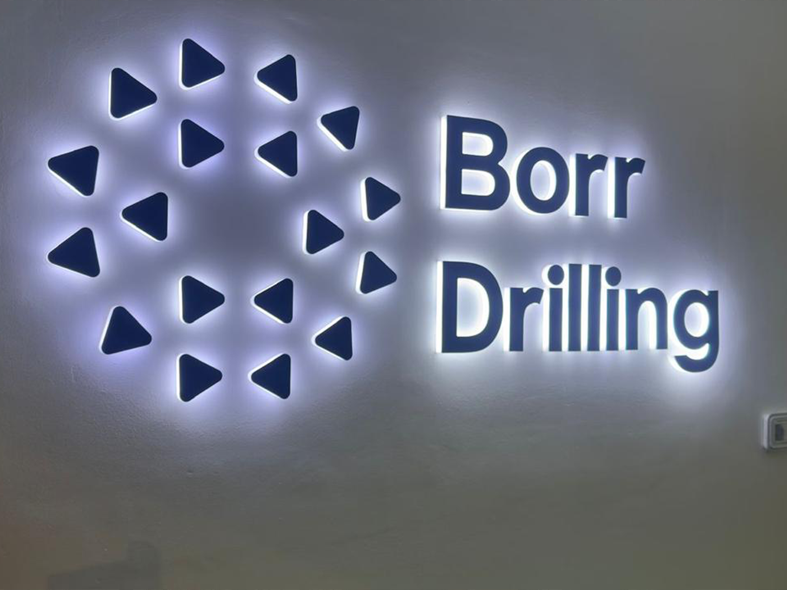 Backlit signage Abu Dhabi - illuminated LED light box sign at night